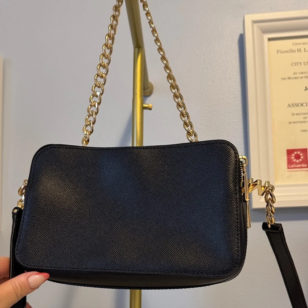 Michael Kors Black and Gold Crossbody Bag - Picture 2 of 6